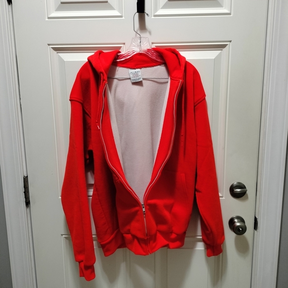 Vintage Pluma Insulated Classic Orange Men's Zip-Up Hoodie-Next Day Shipping - Picture 4 of 8